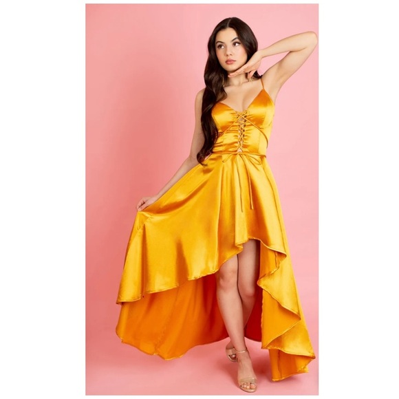 Joyfolie | Feminine Corset Cowgirl Photo Shoot Ready Shelly Dress Mustard | S - Picture 1 of 11